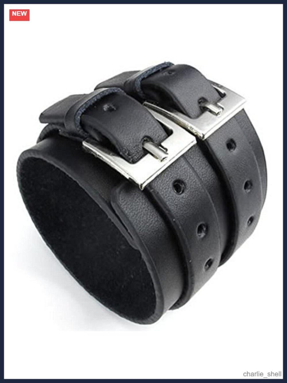Leather Cuff Bracelet Punk Rock Snap On Unisex Wrist Support Cosplay Gift
